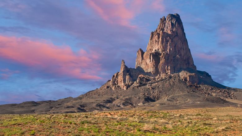 Agathla Peak in the desert north of Kayenta, Arizona