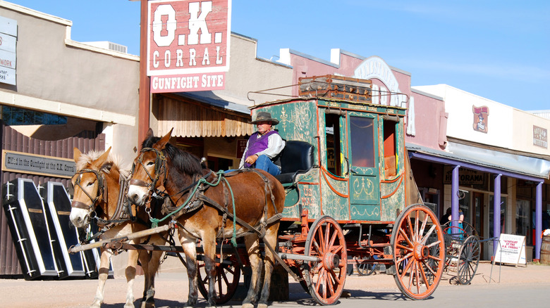 Historic Old West carriage on a street in Tombstone, Arizona