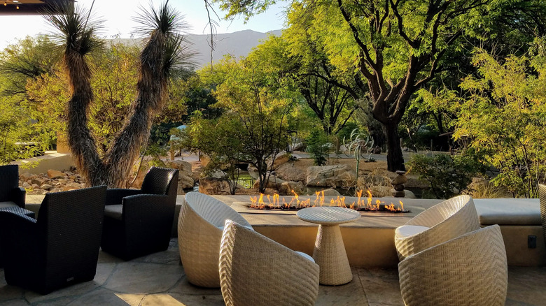 Outdoor fire pit at Miraval Arizona Resort and Spa in Tucson, Arizona