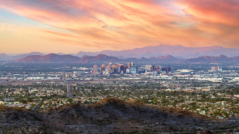 Phoenix, Arizona skyline at sunset
