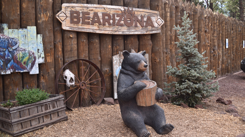 Bearizona Wildlife Park features themed decorations in Williams, Arizona