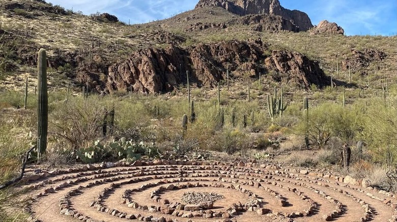 The labyrinth walking path at Sanctuary Cove near Tucson, Arizona