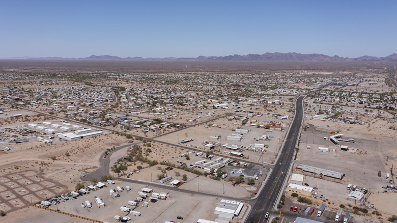 Aerial view of Quartzsite, Arizona