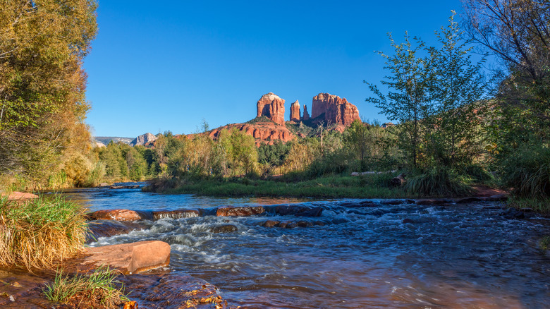 Sedona creek with mountain view