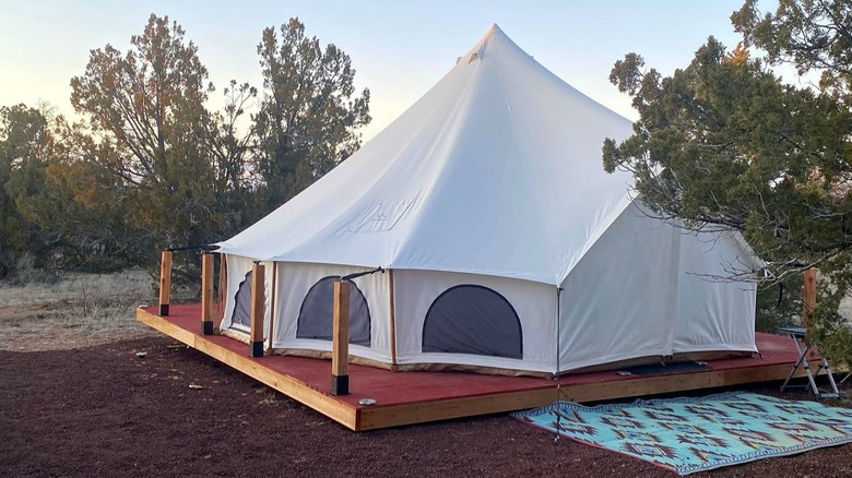 An Arizona Luxury Expeditions glamping tent set up outdoors