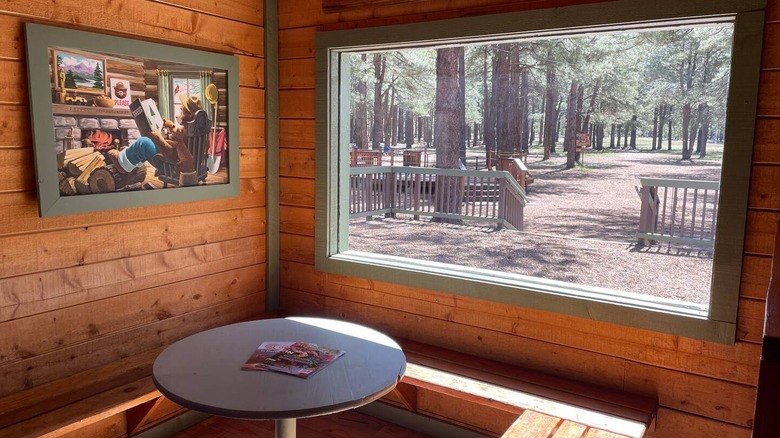 Cabin interior at the Arizona Nordic Village
