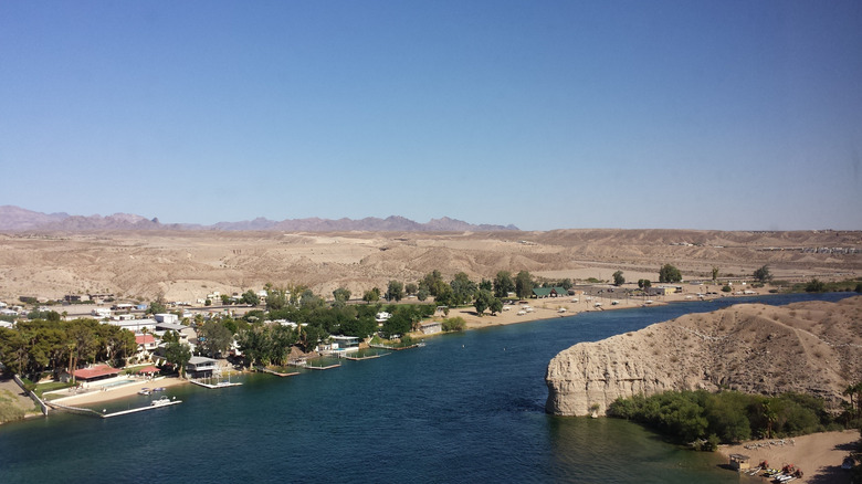 Aerial view Colorado River Bullhead City, AZ