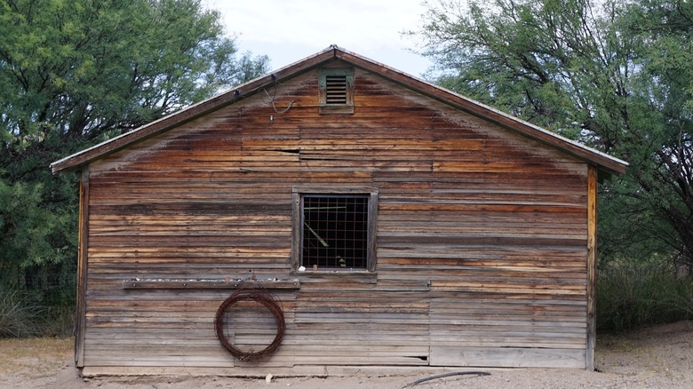 An abandoned building in Fairbank, Arizona, a ghost town located within the San Pedro Riparian National Conservation Area, along the San Pedro River.