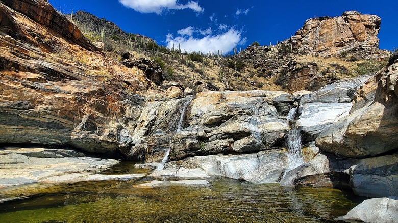 Tanque Verde Falls on a beautiful day in Tucson, Arizona.