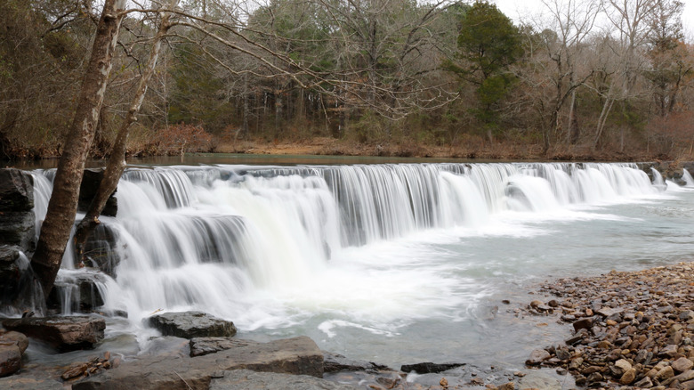 A waterfall on a natural dam in Arkansas