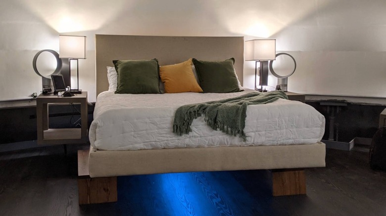 Made bed with throw and lights on Titan Ranch