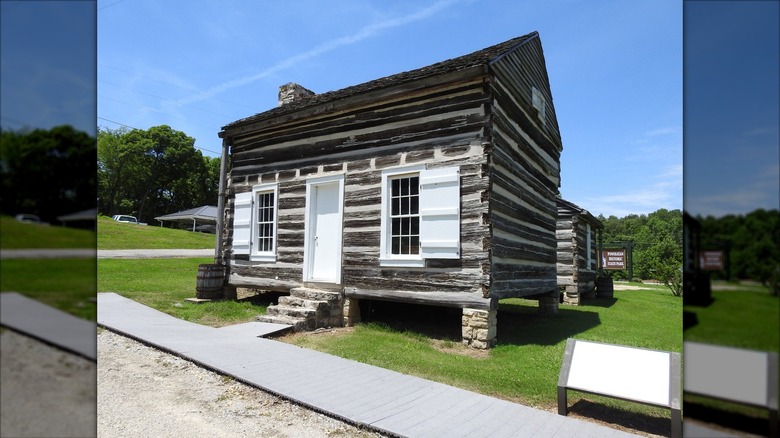 Log house at Powhatan Historic State Park in Arkansas