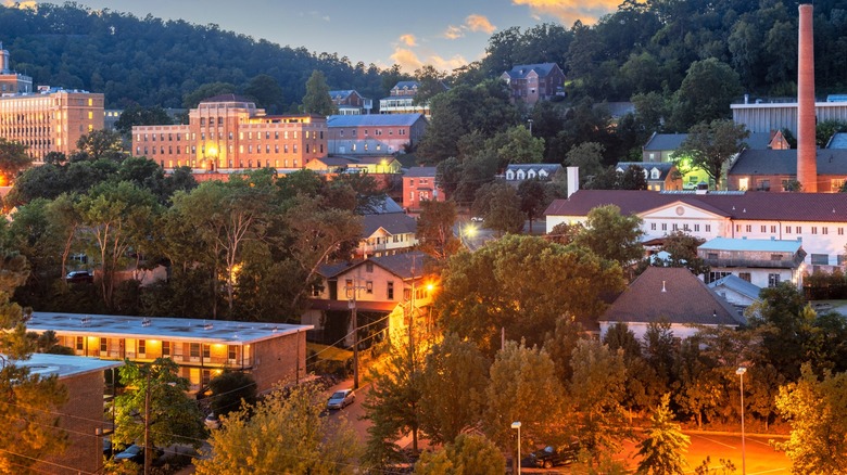 hot springs, arkansas at dusk