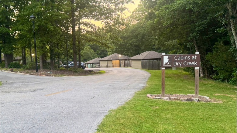 The road leading to the Cabins at Dry Creek at Ozark Folk Center State Park, Arkansas