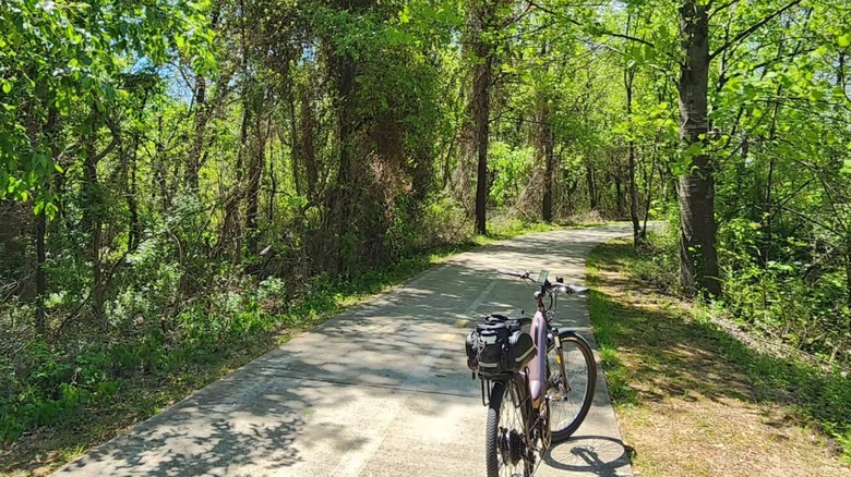 Bike parked on Razorback Regional Greenway