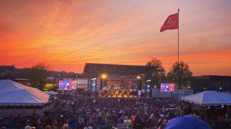 Crowd and stage shot of King Biscuit Festival