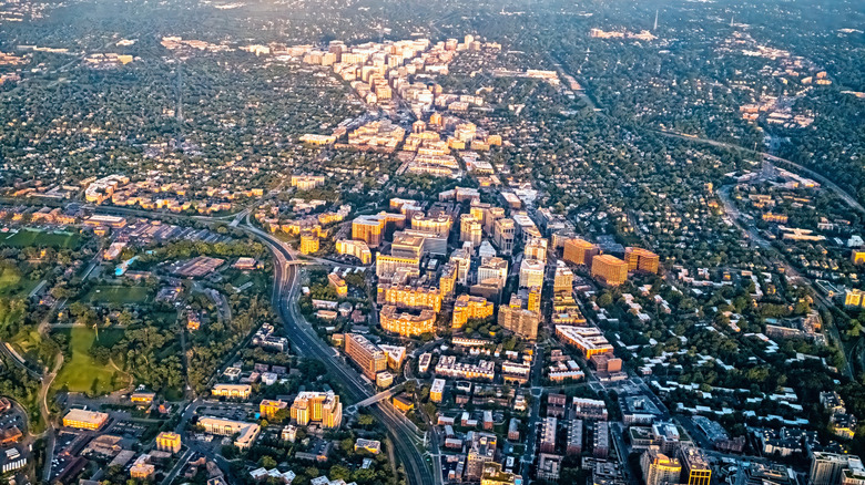 Aerial photo of Wilson Boulevard in Arlington