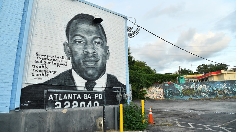 Street art mural of John Lewis