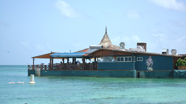 Restaurant on the beach at De Palm Island
