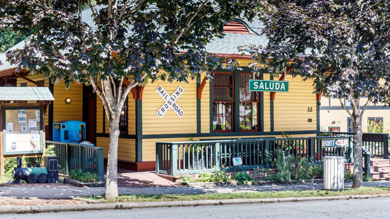 Old train station in Saluda, North Carolina.