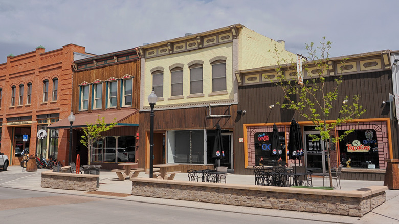 Historic buildings line the streets of downtown Rifle, Colorado