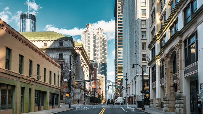 A view of office buildings in downtown Atlanta