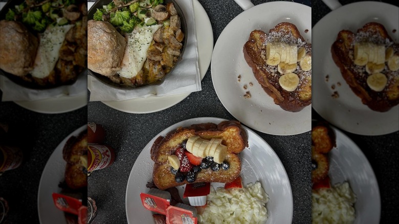 French toast and a skillet plate from Thumbs Up Diner
