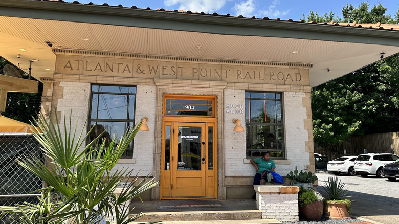 Exterior of Muchacho, the historic train depot for Atlanta & West Point Railroad