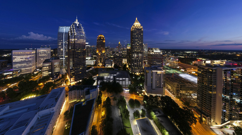 Twilight falling on Midtown Atlanta