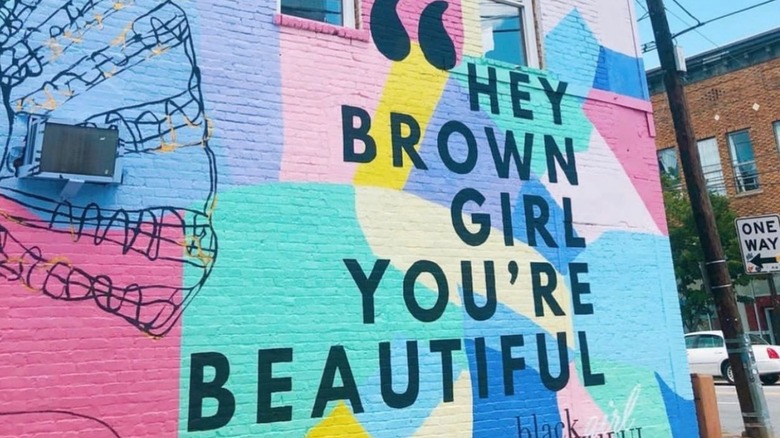 Mural in Castleberry Hill in Atlanta that says 