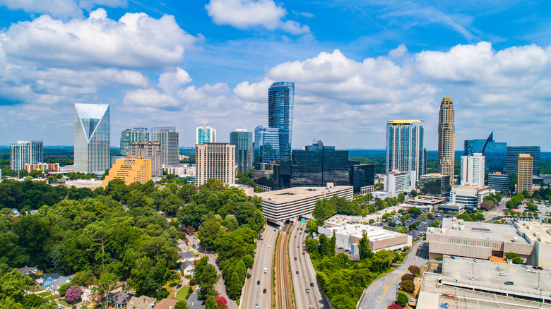 aerial shot of Buckhead Atlanta neighborhood
