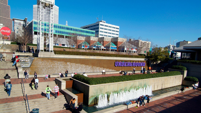 Fountain and steps at Underground Atlanta