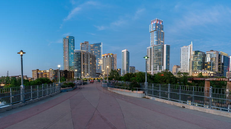 The Austin skyline from Pfluger Pedestrian Bridge