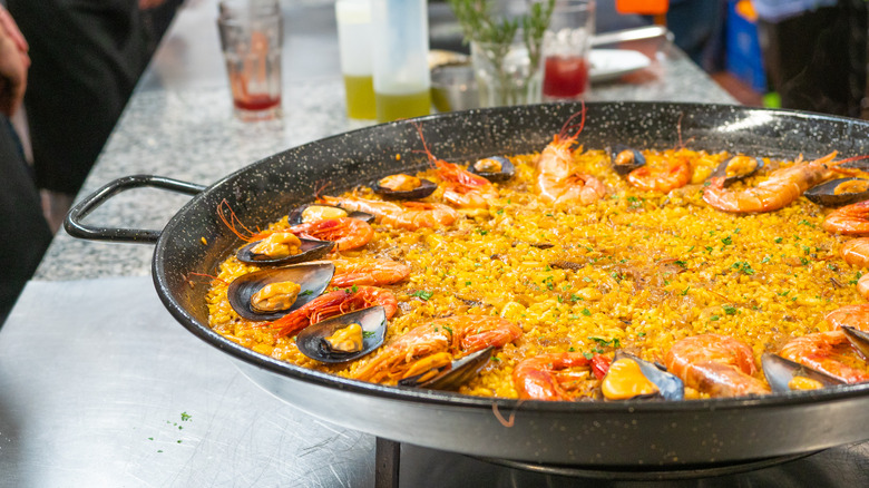 traditional paella in Valencia, Spain