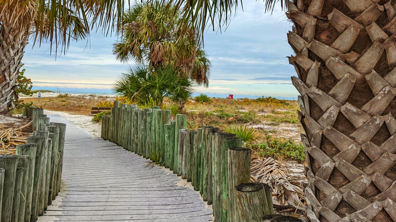 The entrance to Sand Key Beach, Florida