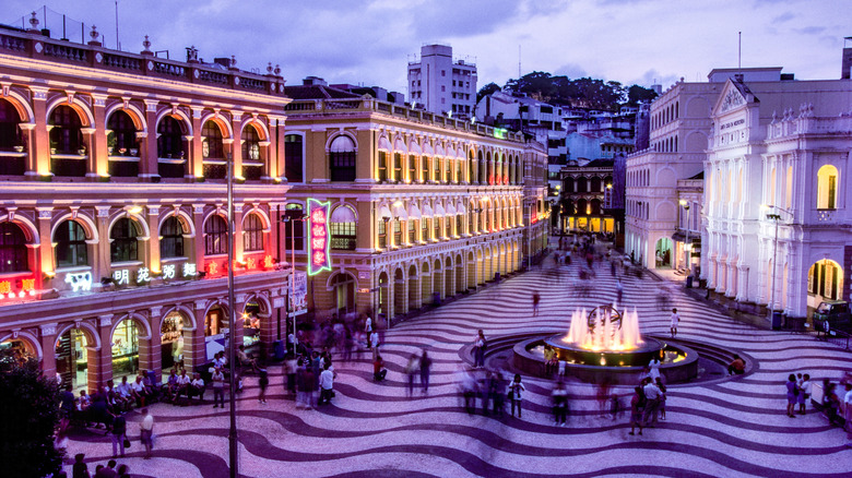 Macao nighttime shopping plaza