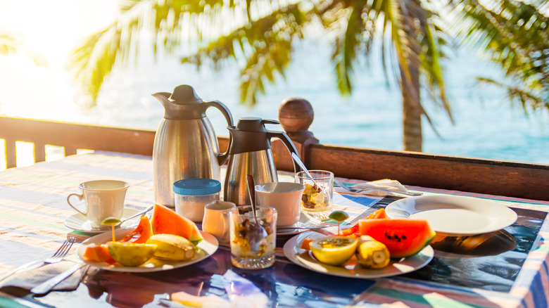 Breakfast at all-inclusive Caribbean resort