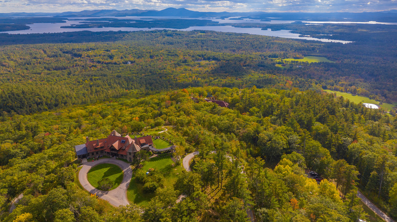 Arial view of Castle in the Clouds property in New Hampshire