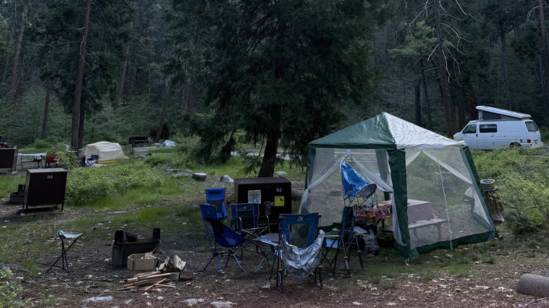 Campsite at Upper Pines Campground in Yosemite National Park