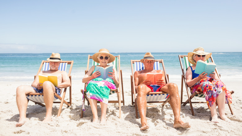 Four old friends at the beach