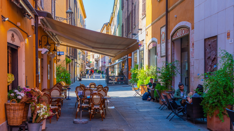 Colorful street, Modena, Emilia Romagna, Italy