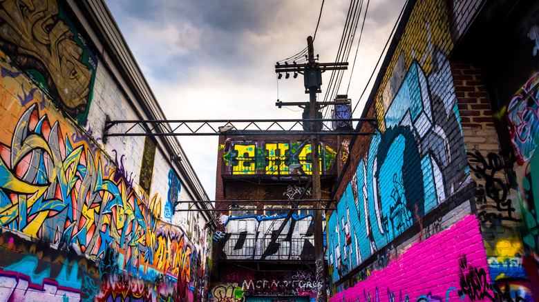 The walls at Graffiti Alley in Baltimore