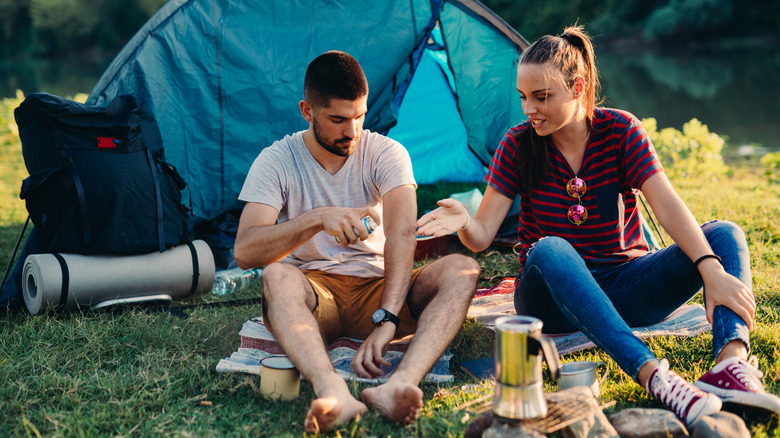 People bug spray camping