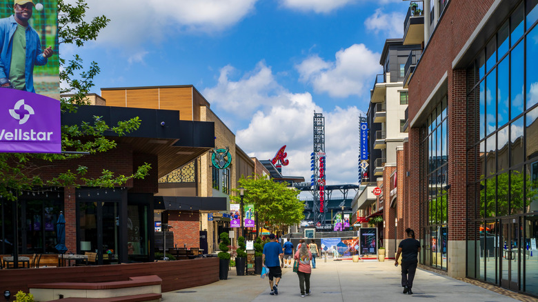 Shops, apartments, and restaurants at the Battery Atlanta