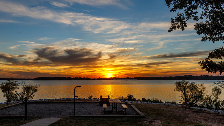 Sunset over Collinsville Lake in Oklahoma