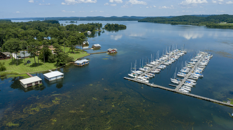 Aerial view of Lake Guntersville, Alabama