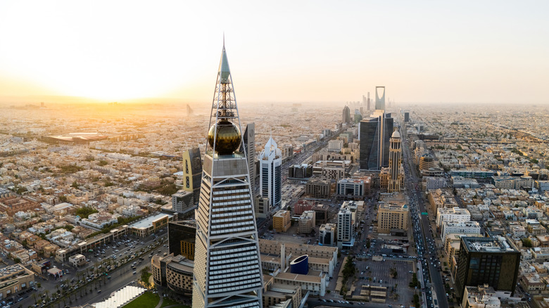 City of Riyadh, Saudi Arabia skyline at sunset