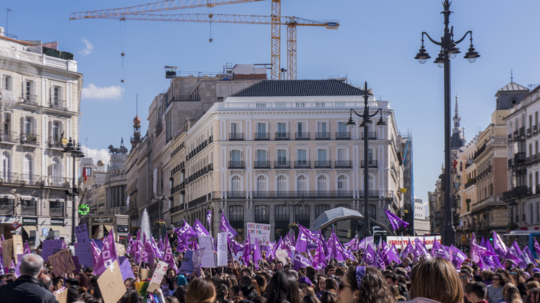 Protest in Madrid central square