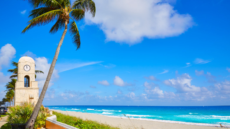 Clock tower near the white sands