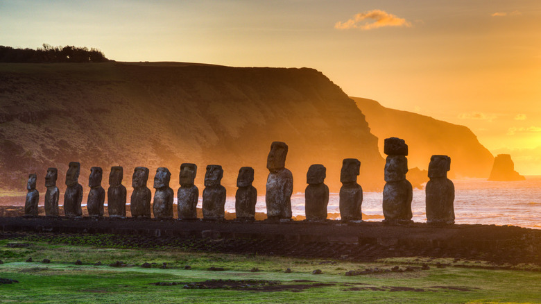 row of moai